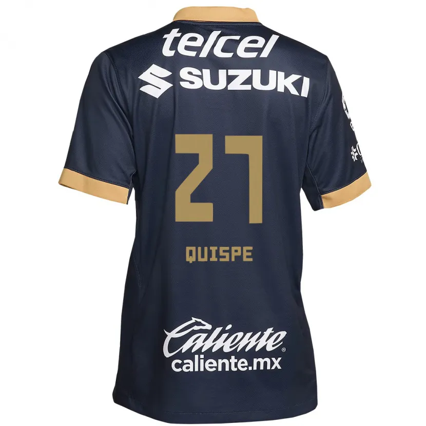 Danxen Kvinnor Piero Quispe #27 Obsidian Guld Vit Bortatröja Matchtröjor 2024/25 Tröjor T-Tröja