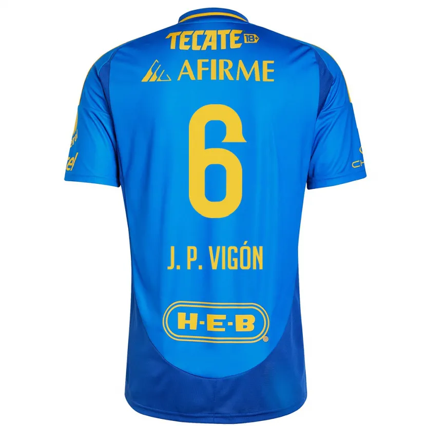 Danxen Kvinnor Juan Pablo Vigón #6 Blå Gul Bortatröja Matchtröjor 2024/25 Tröjor T-Tröja