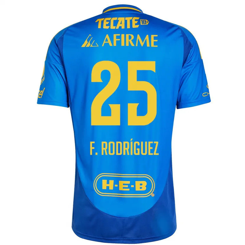 Danxen Kvinnor Felipe Rodríguez #25 Blå Gul Bortatröja Matchtröjor 2024/25 Tröjor T-Tröja