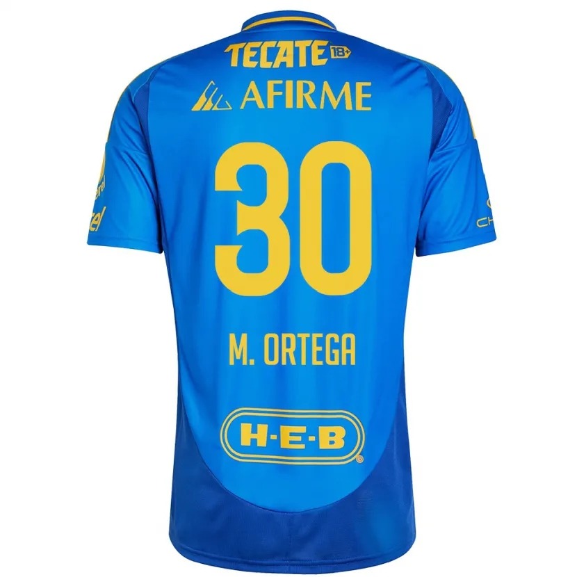 Danxen Kvinnor Miguel Ortega #30 Blå Gul Bortatröja Matchtröjor 2024/25 Tröjor T-Tröja