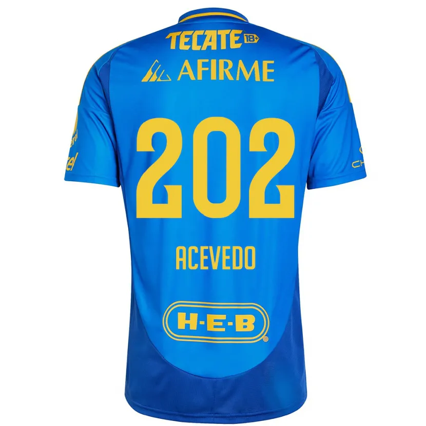 Danxen Kvinnor José Acevedo #202 Blå Gul Bortatröja Matchtröjor 2024/25 Tröjor T-Tröja