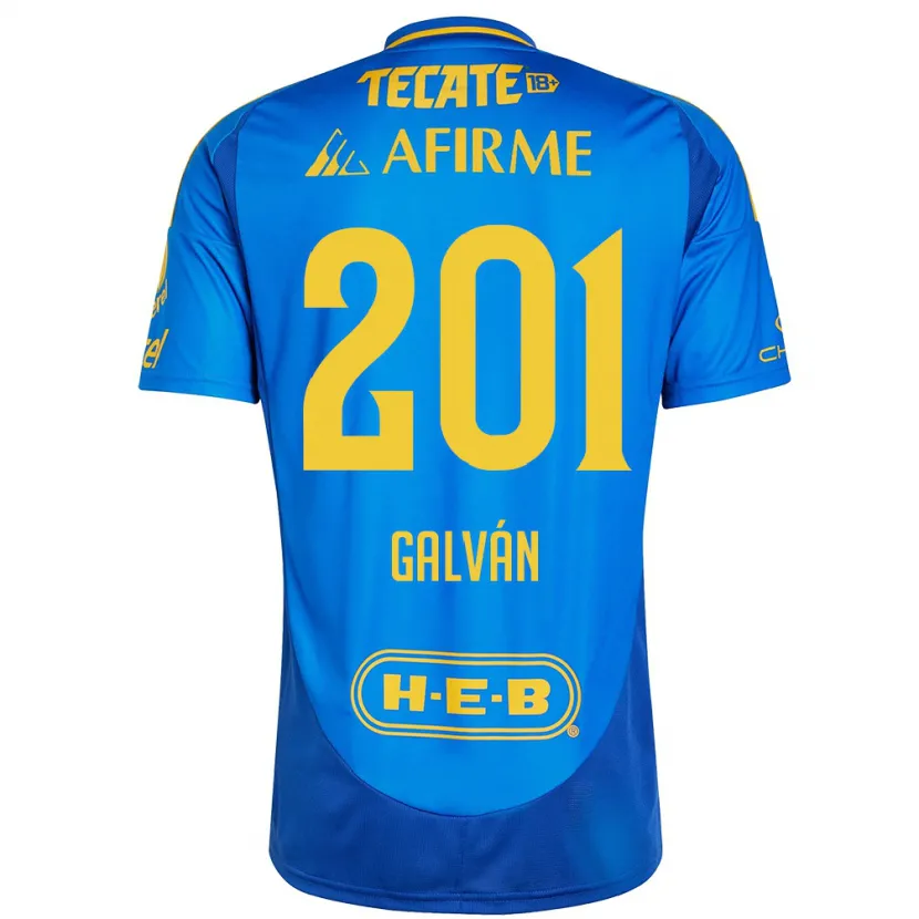 Danxen Kvinnor Isac Galván #201 Blå Gul Bortatröja Matchtröjor 2024/25 Tröjor T-Tröja