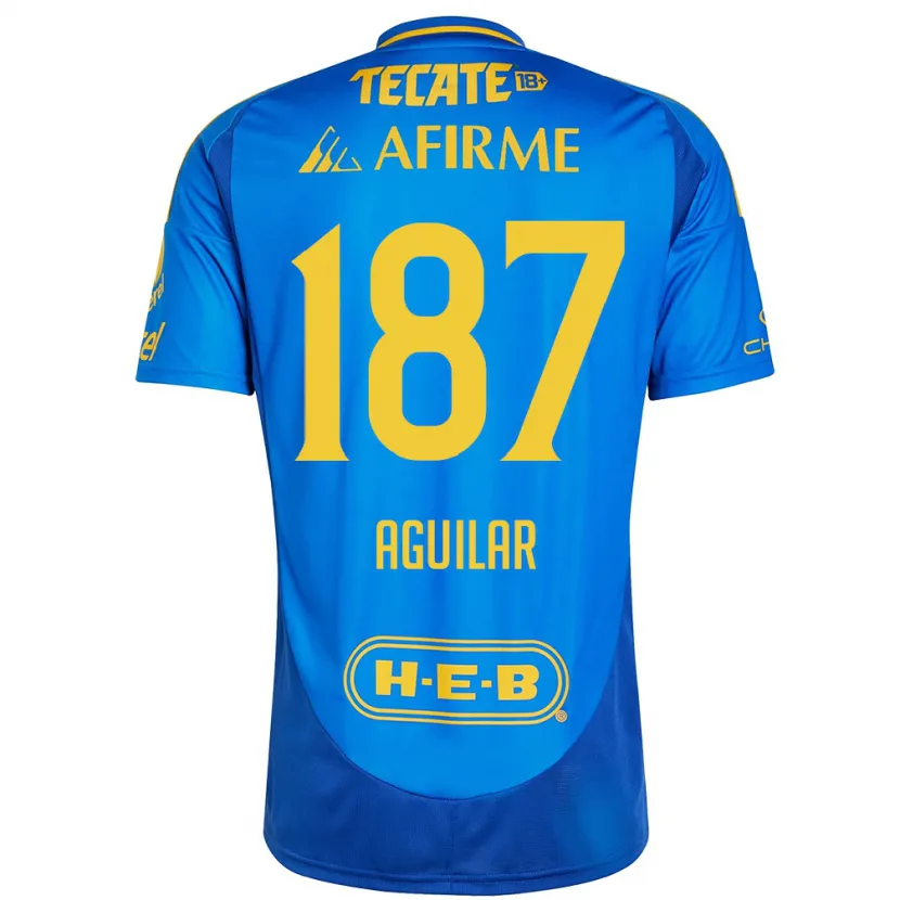 Danxen Kvinnor Manuel Aguilar #187 Blå Gul Bortatröja Matchtröjor 2024/25 Tröjor T-Tröja