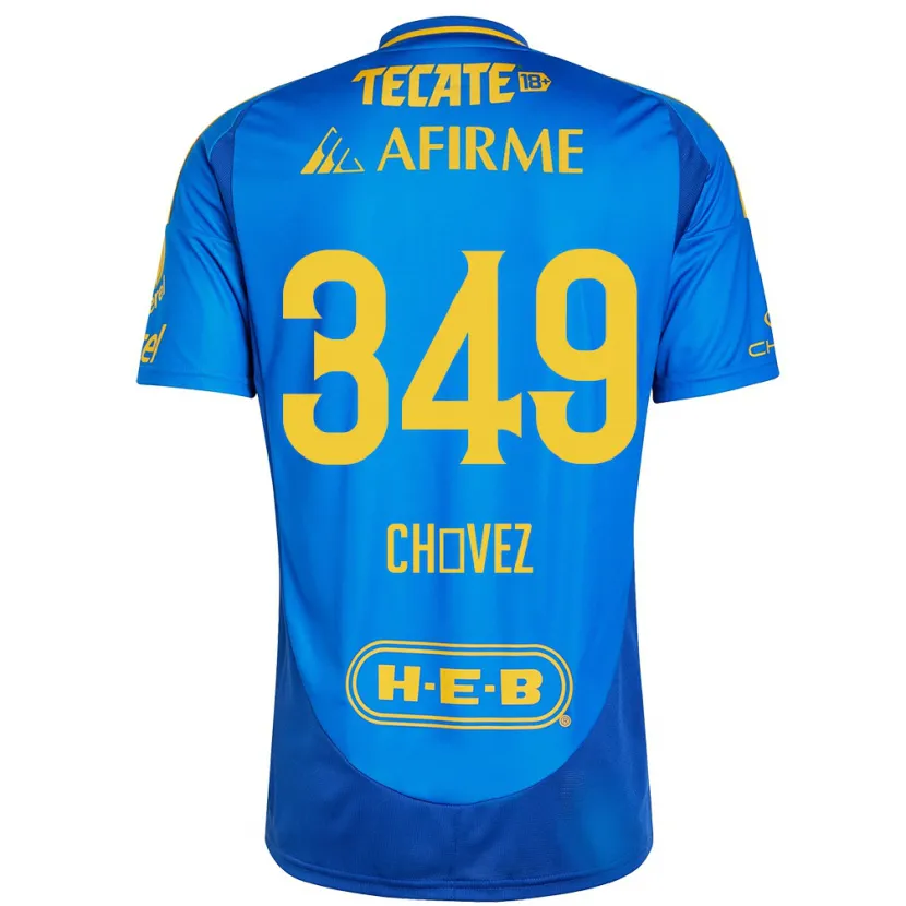 Danxen Kvinnor Jorge Chávez #349 Blå Gul Bortatröja Matchtröjor 2024/25 Tröjor T-Tröja