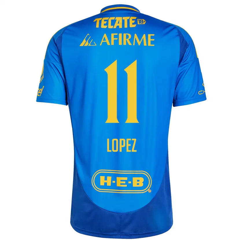 Danxen Kvinnor Nicolas Lopez #11 Blå Gul Bortatröja Matchtröjor 2024/25 Tröjor T-Tröja