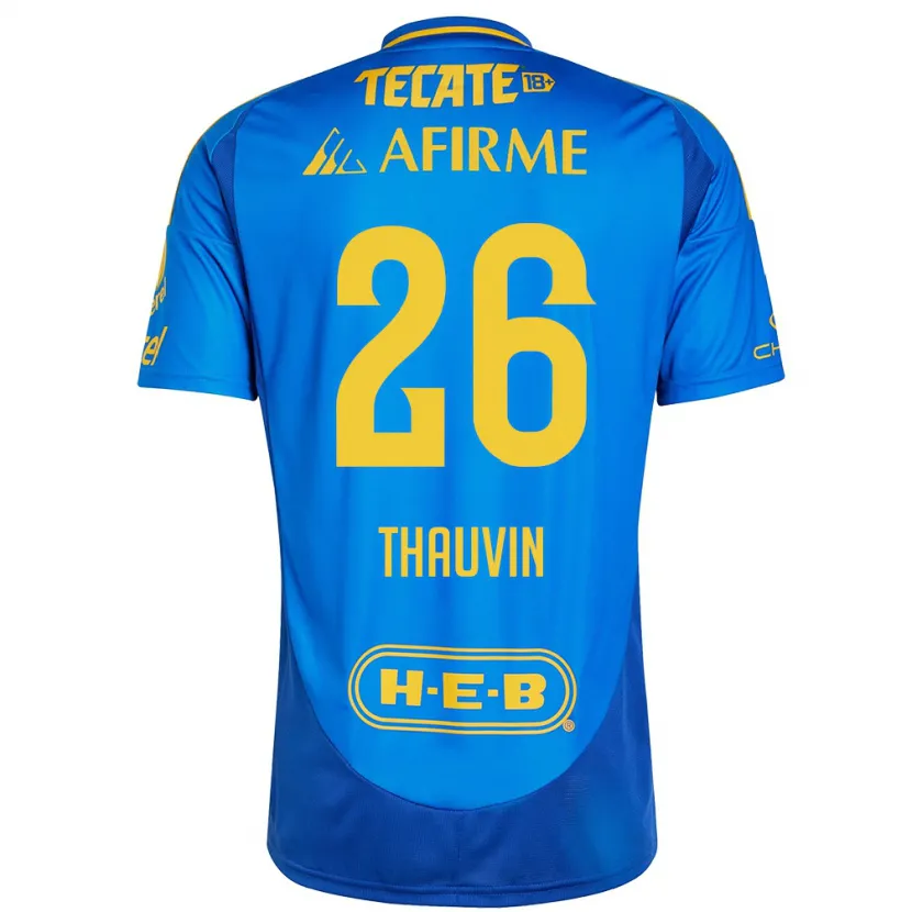 Danxen Kvinnor Florian Thauvin #26 Blå Gul Bortatröja Matchtröjor 2024/25 Tröjor T-Tröja
