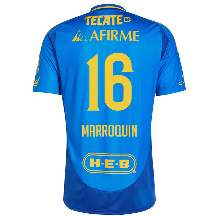 Danxen Kvinnor Ammanda Marroquin #16 Blå Gul Bortatröja Matchtröjor 2024/25 Tröjor T-Tröja