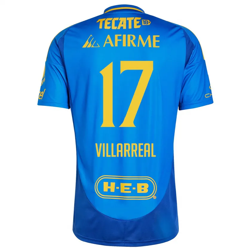 Danxen Kvinnor Natalia Villarreal #17 Blå Gul Bortatröja Matchtröjor 2024/25 Tröjor T-Tröja