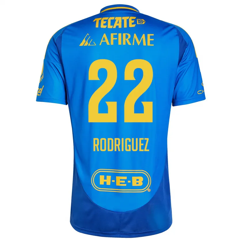 Danxen Kvinnor Anika Rodriguez #22 Blå Gul Bortatröja Matchtröjor 2024/25 Tröjor T-Tröja