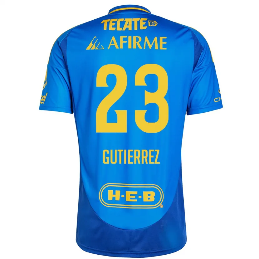Danxen Kvinnor Jana Gutierrez #23 Blå Gul Bortatröja Matchtröjor 2024/25 Tröjor T-Tröja