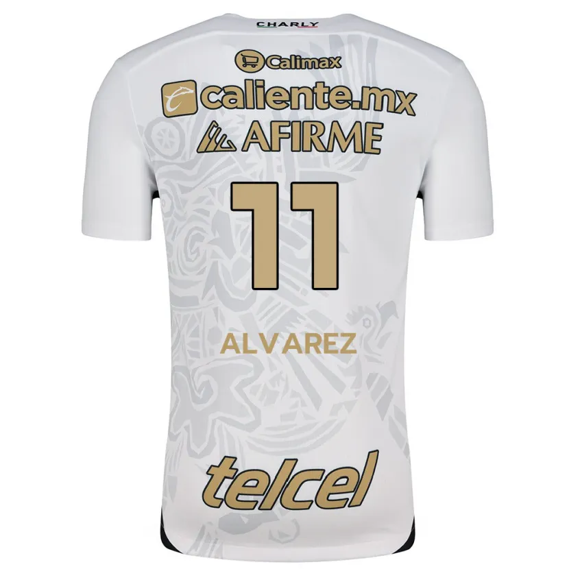 Danxen Kvinnor Efraín Álvarez #11 Vit Svart Bortatröja Matchtröjor 2024/25 Tröjor T-Tröja