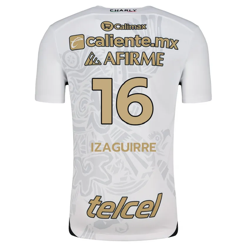 Danxen Kvinnor Estefanía Izaguirre #16 Vit Svart Bortatröja Matchtröjor 2024/25 Tröjor T-Tröja