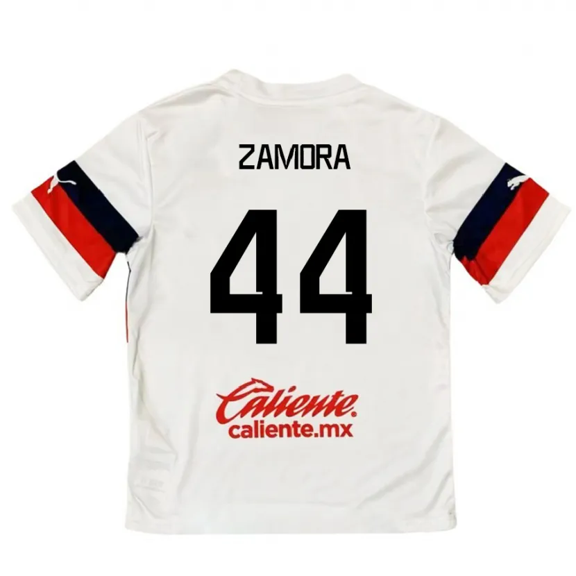 Danxen Kvinnor Saúl Zamora #44 Vit Röd Bortatröja Matchtröjor 2024/25 Tröjor T-Tröja