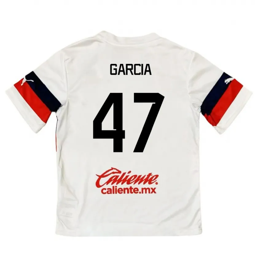 Danxen Kvinnor Gael García #47 Vit Röd Bortatröja Matchtröjor 2024/25 Tröjor T-Tröja