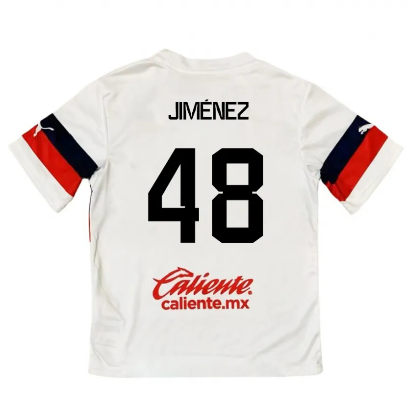Danxen Kvinnor Leonardo Jiménez #48 Vit Röd Bortatröja Matchtröjor 2024/25 Tröjor T-Tröja