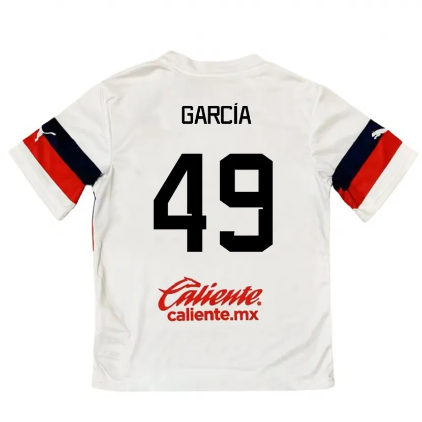 Danxen Kvinnor Gilberto García #49 Vit Röd Bortatröja Matchtröjor 2024/25 Tröjor T-Tröja
