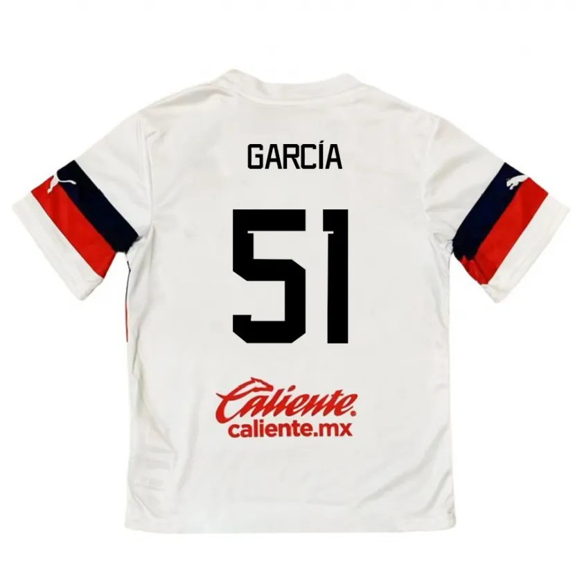 Danxen Kvinnor Eduardo García #51 Vit Röd Bortatröja Matchtröjor 2024/25 Tröjor T-Tröja