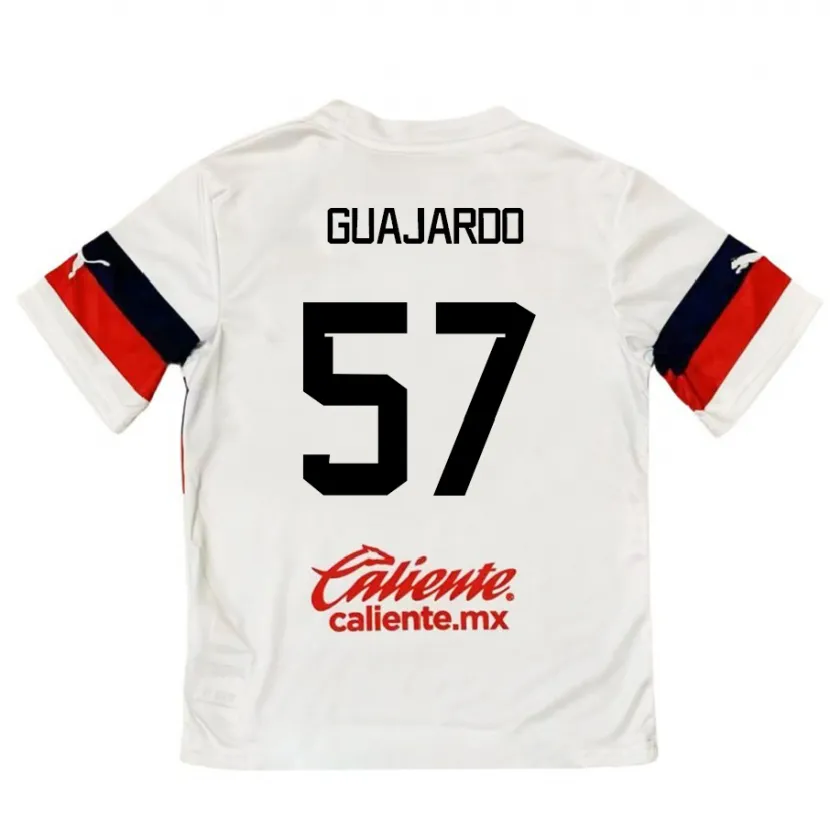 Danxen Kvinnor Dylan Guajardo #57 Vit Röd Bortatröja Matchtröjor 2024/25 Tröjor T-Tröja