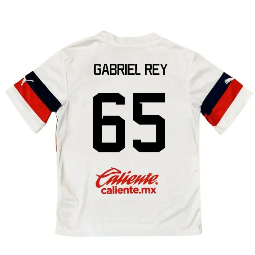 Danxen Kvinnor Luis Gabriel Rey #65 Vit Röd Bortatröja Matchtröjor 2024/25 Tröjor T-Tröja