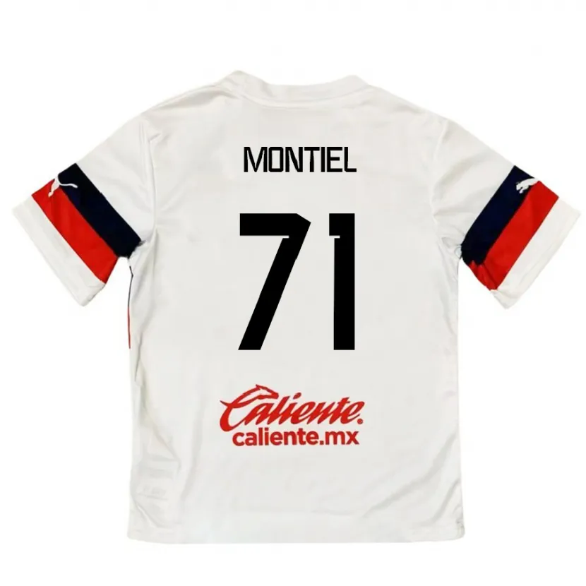 Danxen Kvinnor Erick Montiel #71 Vit Röd Bortatröja Matchtröjor 2024/25 Tröjor T-Tröja