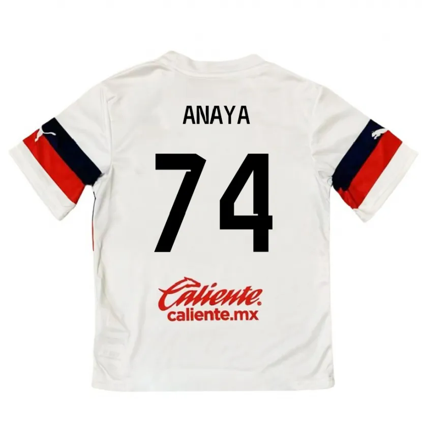 Danxen Kvinnor Mario Anaya #74 Vit Röd Bortatröja Matchtröjor 2024/25 Tröjor T-Tröja