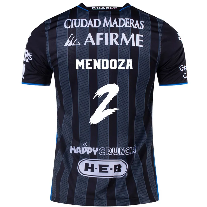 Danxen Kvinnor Omar Mendoza #2 Vit Svart Bortatröja Matchtröjor 2024/25 Tröjor T-Tröja