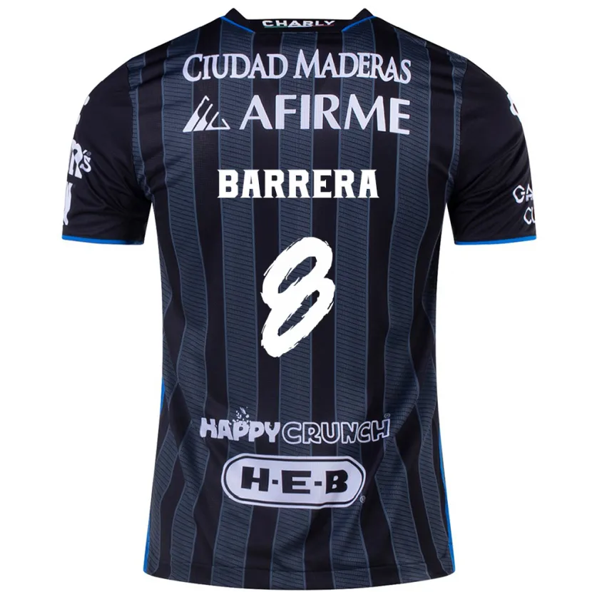 Danxen Kvinnor Pablo Barrera #8 Vit Svart Bortatröja Matchtröjor 2024/25 Tröjor T-Tröja