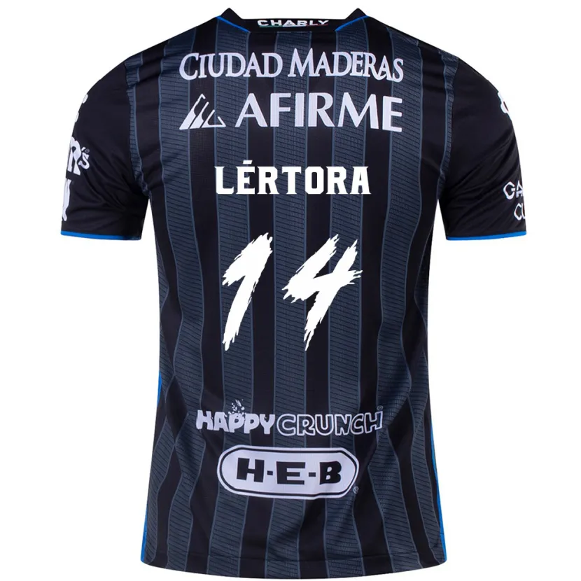 Danxen Kvinnor Federico Lértora #14 Vit Svart Bortatröja Matchtröjor 2024/25 Tröjor T-Tröja