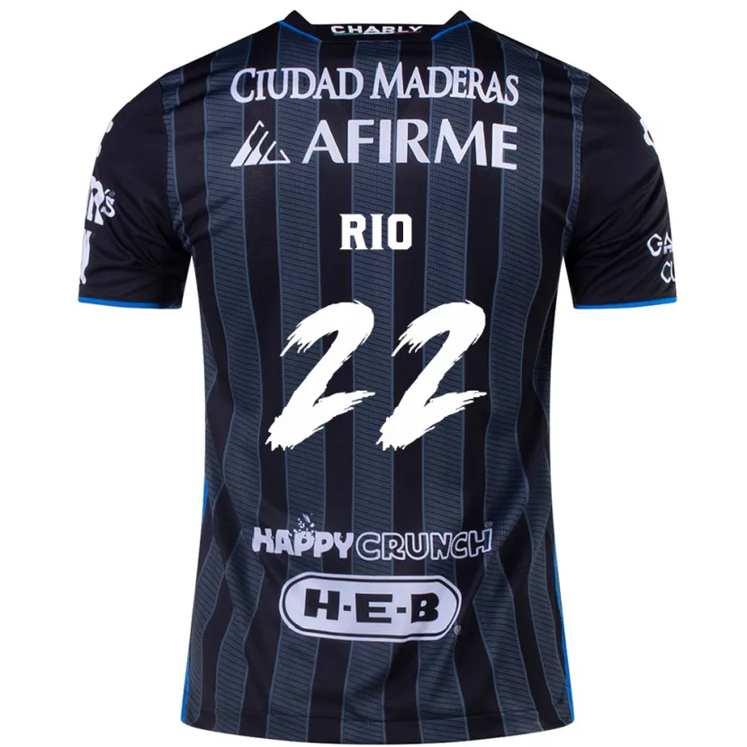 Danxen Kvinnor Martín Rio #22 Vit Svart Bortatröja Matchtröjor 2024/25 Tröjor T-Tröja
