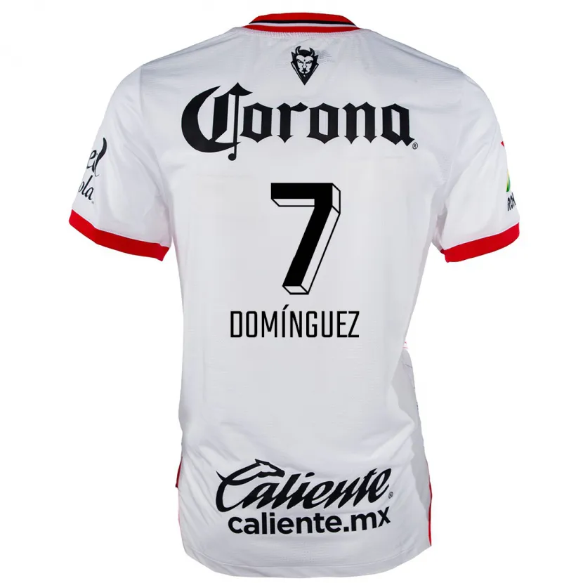 Danxen Kvinnor Juan Domínguez #7 Vit Röd Bortatröja Matchtröjor 2024/25 Tröjor T-Tröja