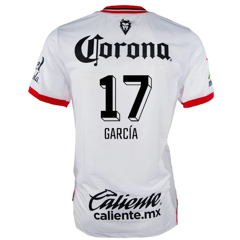 Danxen Kvinnor Brian García #17 Vit Röd Bortatröja Matchtröjor 2024/25 Tröjor T-Tröja
