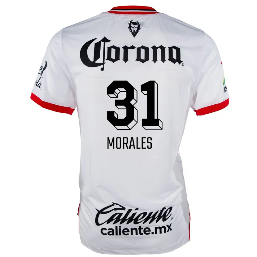 Danxen Kvinnor Robert Morales #31 Vit Röd Bortatröja Matchtröjor 2024/25 Tröjor T-Tröja