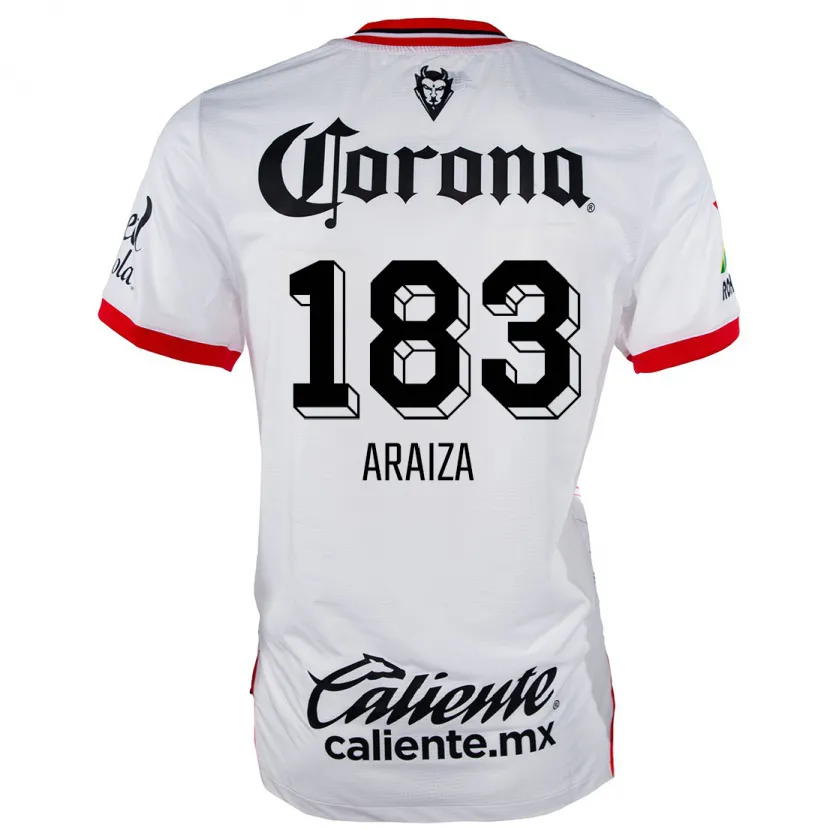 Danxen Kvinnor Daniel Araiza #183 Vit Röd Bortatröja Matchtröjor 2024/25 Tröjor T-Tröja