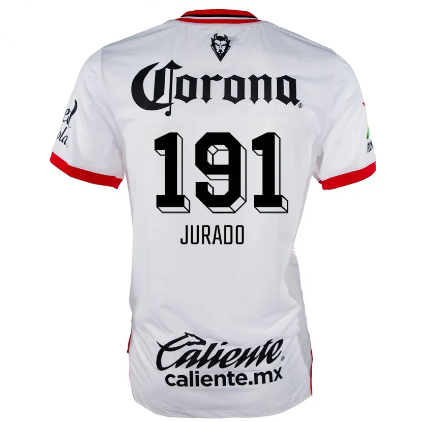 Danxen Kvinnor Pablo Jurado #191 Vit Röd Bortatröja Matchtröjor 2024/25 Tröjor T-Tröja