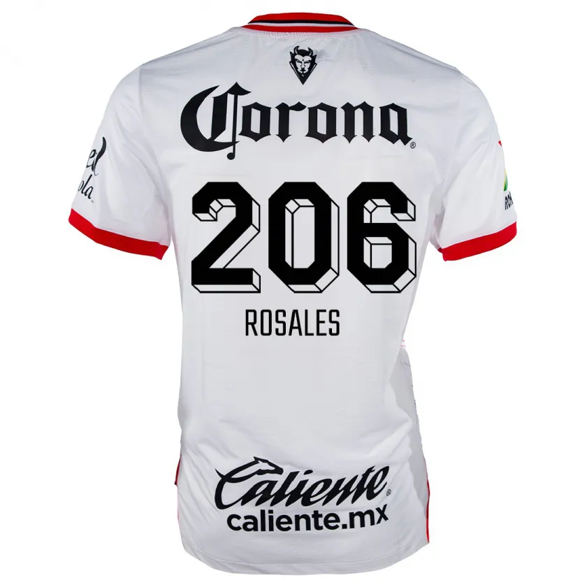 Danxen Kvinnor Santiago Rosales #206 Vit Röd Bortatröja Matchtröjor 2024/25 Tröjor T-Tröja