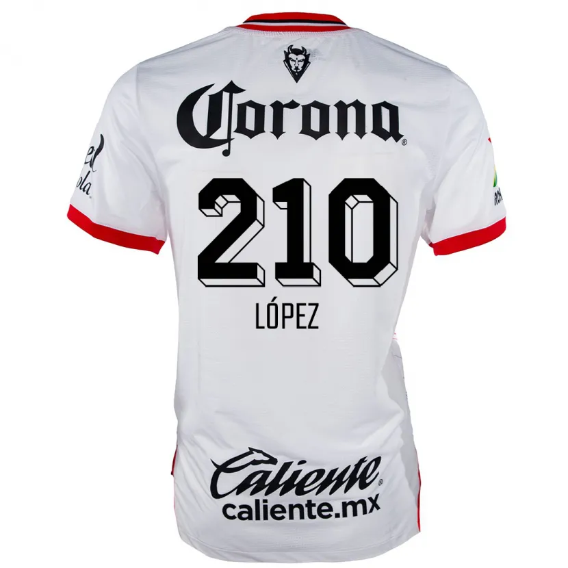 Danxen Kvinnor Juan López #210 Vit Röd Bortatröja Matchtröjor 2024/25 Tröjor T-Tröja