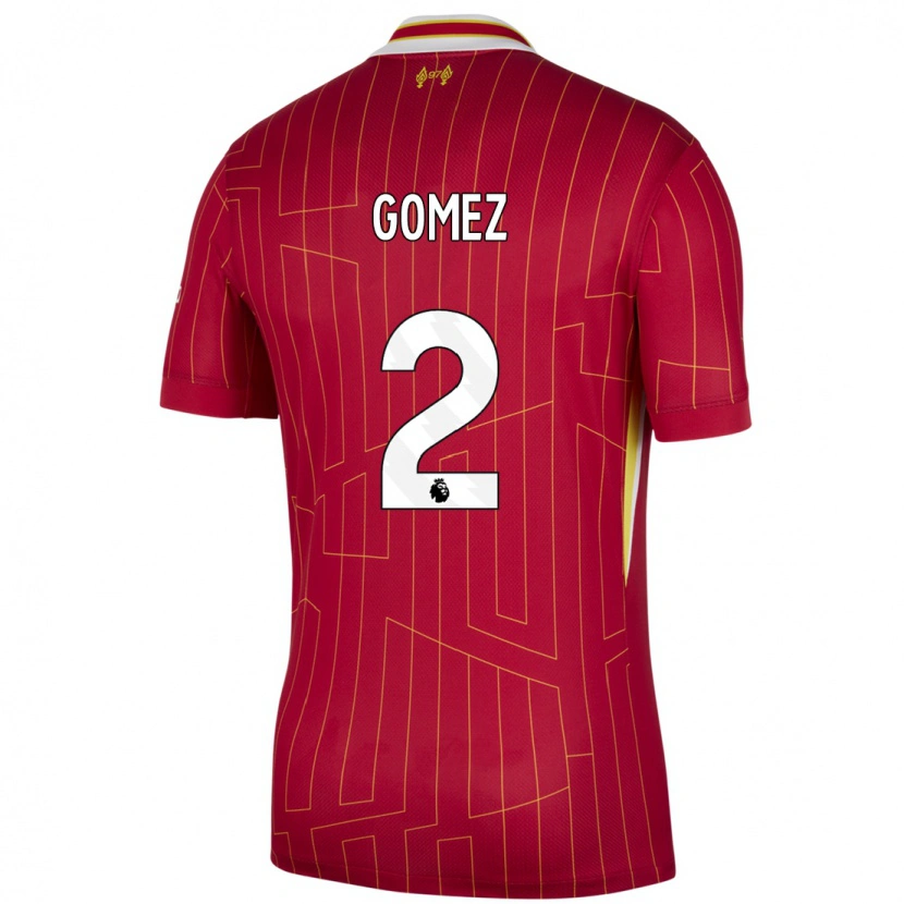 Danxen Barn Joe Gomez #2 Röd Gul Vit Hemmatröja Matchtröjor 2024/25 Tröjor T-Tröja