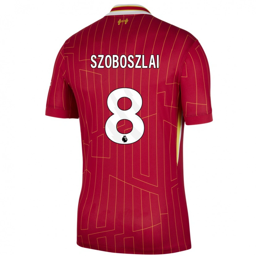 Danxen Barn Dominik Szoboszlai #8 Röd Gul Vit Hemmatröja Matchtröjor 2024/25 Tröjor T-Tröja