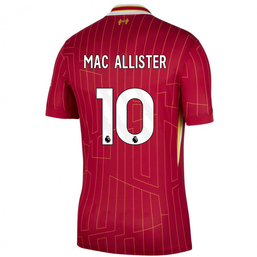 Danxen Barn Alexis Mac Allister #10 Röd Gul Vit Hemmatröja Matchtröjor 2024/25 Tröjor T-Tröja