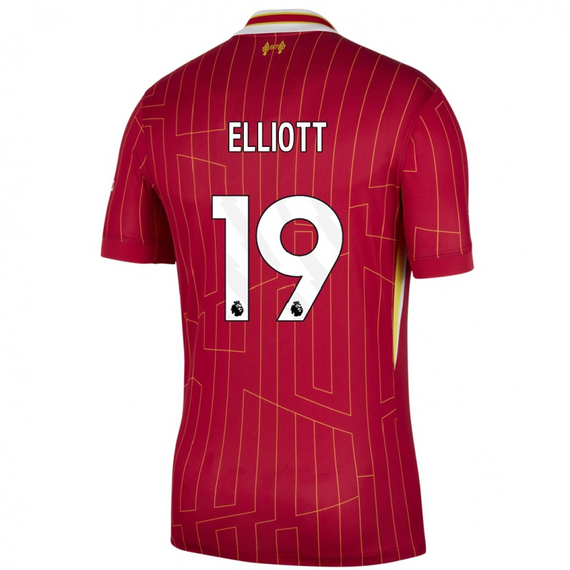 Danxen Barn Harvey Elliott #19 Röd Gul Vit Hemmatröja Matchtröjor 2024/25 Tröjor T-Tröja
