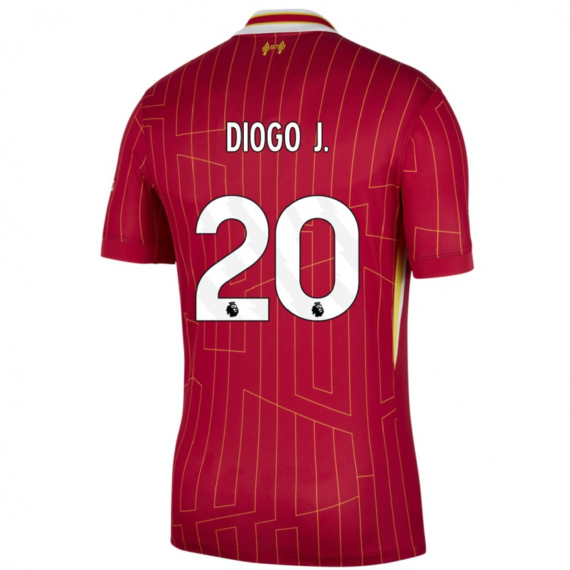 Danxen Barn Diogo Jota #20 Röd Gul Vit Hemmatröja Matchtröjor 2024/25 Tröjor T-Tröja