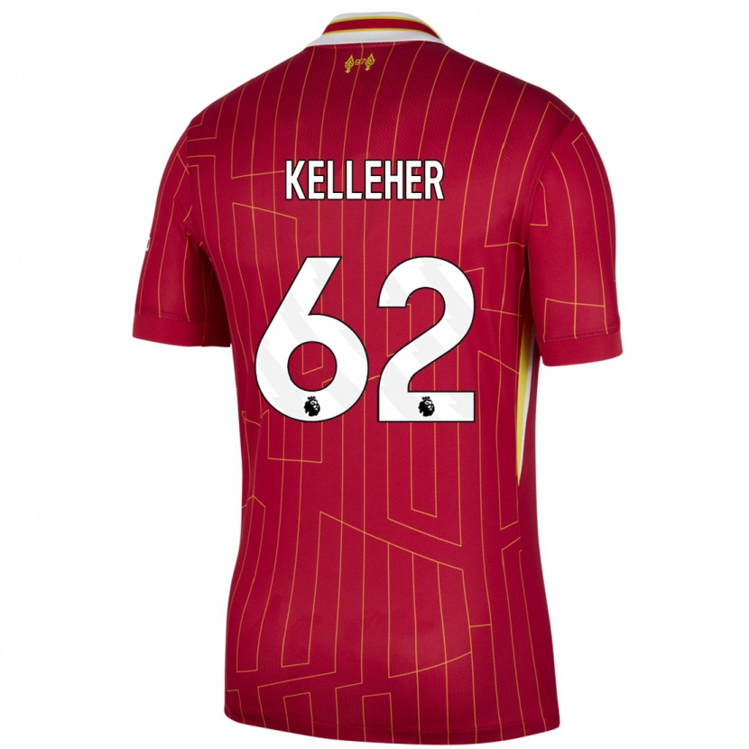 Danxen Barn Caoimhín Kelleher #62 Röd Gul Vit Hemmatröja Matchtröjor 2024/25 Tröjor T-Tröja