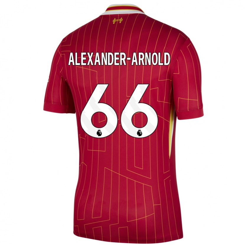Danxen Barn Trent Alexander-Arnold #66 Röd Gul Vit Hemmatröja Matchtröjor 2024/25 Tröjor T-Tröja