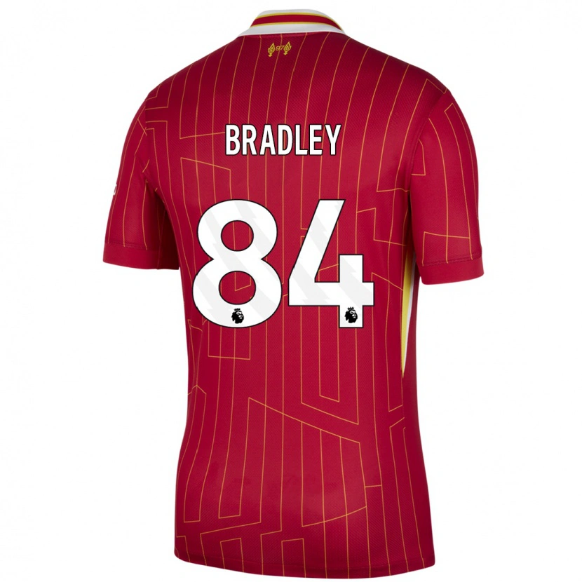 Danxen Barn Conor Bradley #84 Röd Gul Vit Hemmatröja Matchtröjor 2024/25 Tröjor T-Tröja