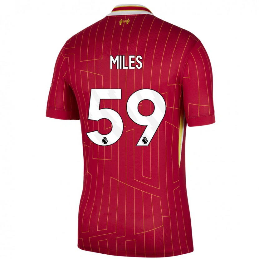 Danxen Barn Terence Miles #59 Röd Gul Vit Hemmatröja Matchtröjor 2024/25 Tröjor T-Tröja