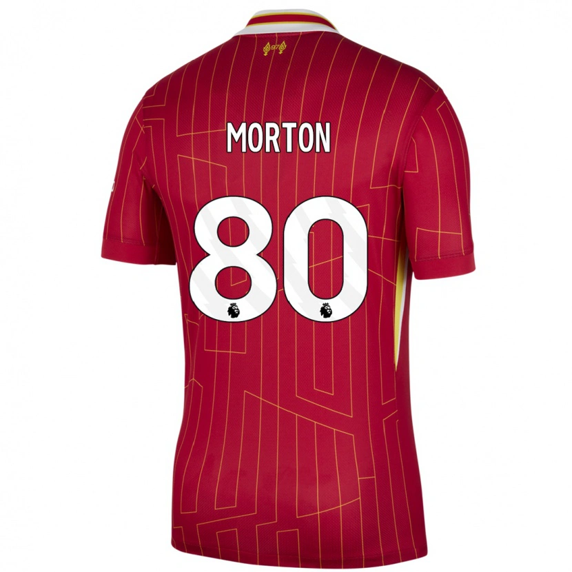 Danxen Barn Tyler Morton #80 Röd Gul Vit Hemmatröja Matchtröjor 2024/25 Tröjor T-Tröja