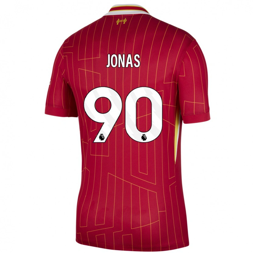 Danxen Barn Lee Jonas #90 Röd Gul Vit Hemmatröja Matchtröjor 2024/25 Tröjor T-Tröja