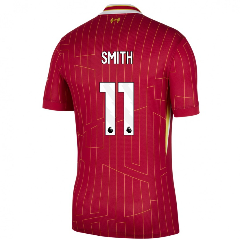 Danxen Barn Olivia Smith #11 Röd Gul Vit Hemmatröja Matchtröjor 2024/25 Tröjor T-Tröja