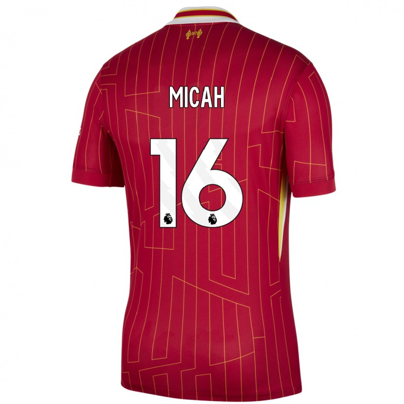 Danxen Barn Teagan Micah #16 Röd Gul Vit Hemmatröja Matchtröjor 2024/25 Tröjor T-Tröja