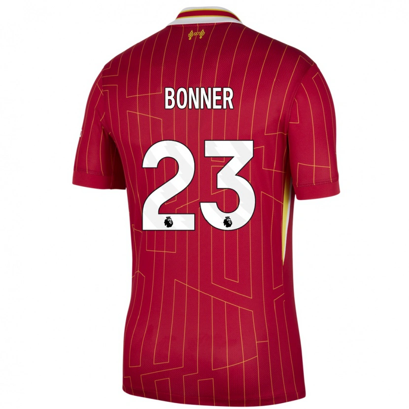 Danxen Barn Gemma Bonner #23 Röd Gul Vit Hemmatröja Matchtröjor 2024/25 Tröjor T-Tröja